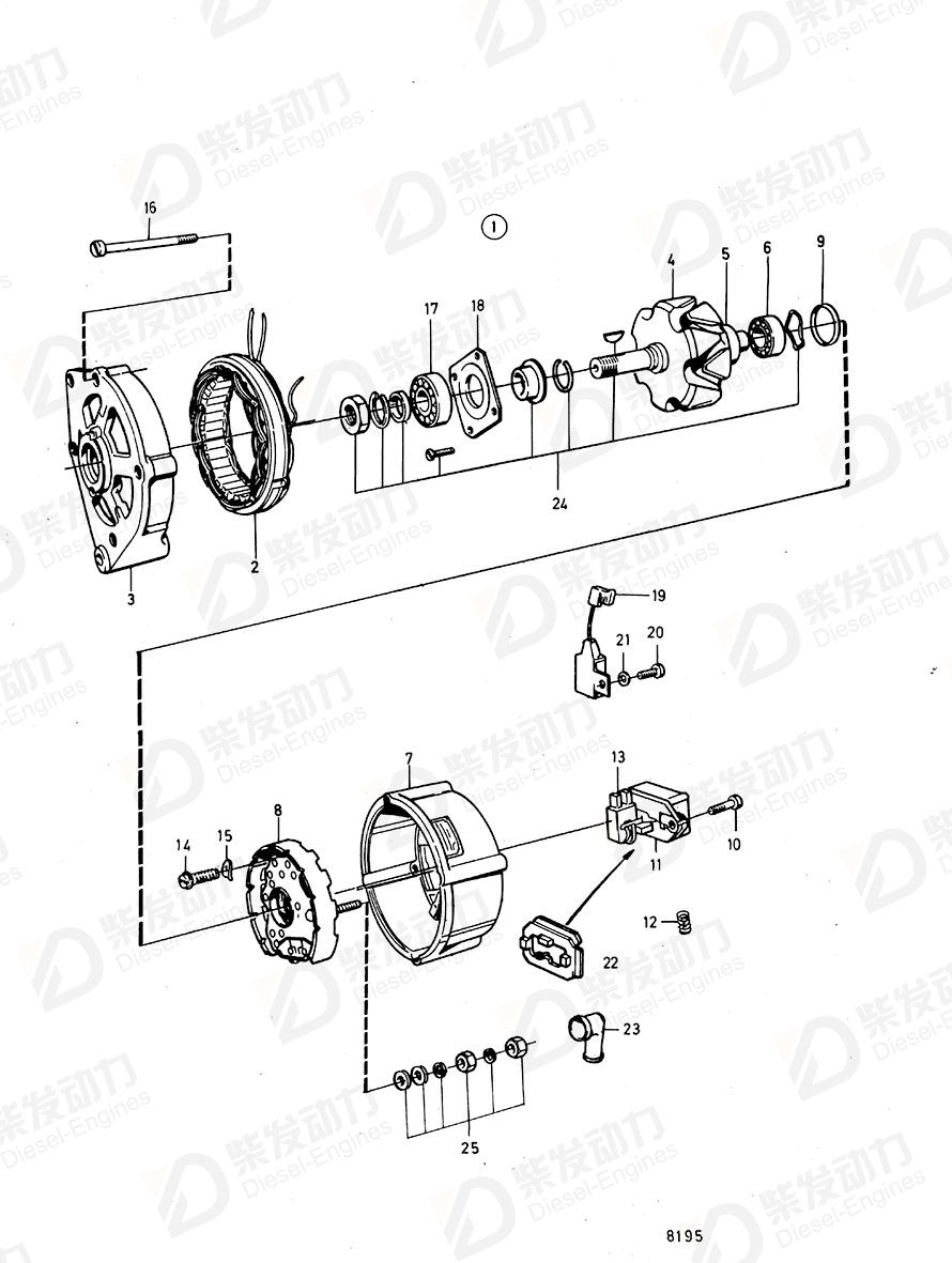 volvo penta Drive bearing 1697030 Drawing